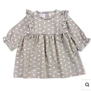 Viverano Floral Ruffle Baby Dress + Bloomer SET (Organic Cotton)
